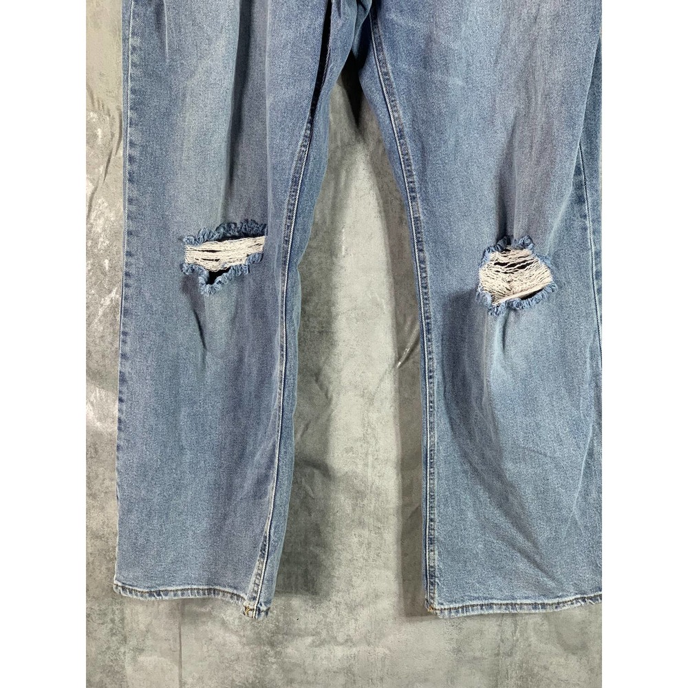 Tinseltown Junior's Plus Medium Wash High-Rise Distressed Wide-Leg Jeans SZ 18W - Picture 8 of 13